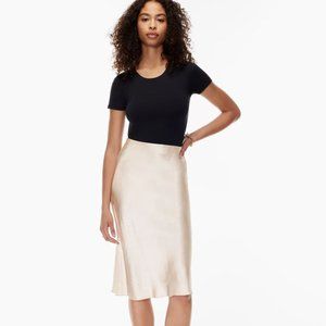 NWT Babaton Slip Midi Skirt in 'Denude'